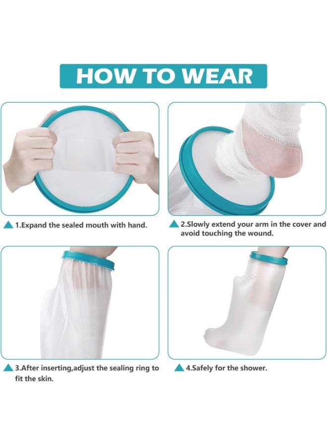 غطاء الساق الصب للبالغين ، واقي الجرح الصب للماء لحمام الاستحمام ، كيس الأكمام الواقي القابل لإعادة الاستخدام للرباط لحماية الساق الجراحية المكسورة ، القدم ، جرح الكاحل والحروق - Image 5